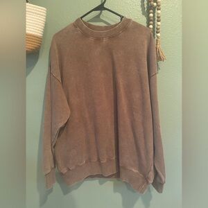 Brown acid wash Crewneck Sweatshirt Size L NWOT